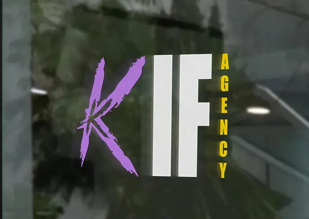 Logo Kif agency sur vitrine